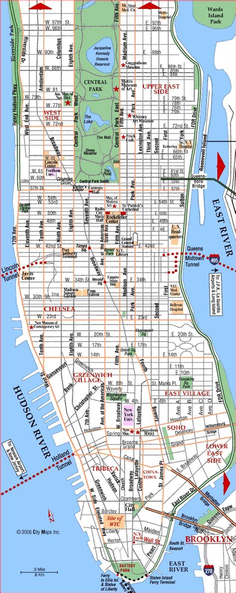 Printable Manhattan Map With Streets And Avenues