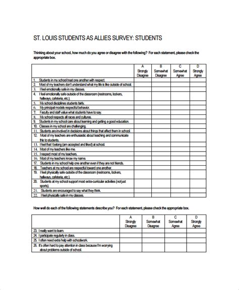 FREE 9+ Sample Survey Form Templates in PDF | MS Word