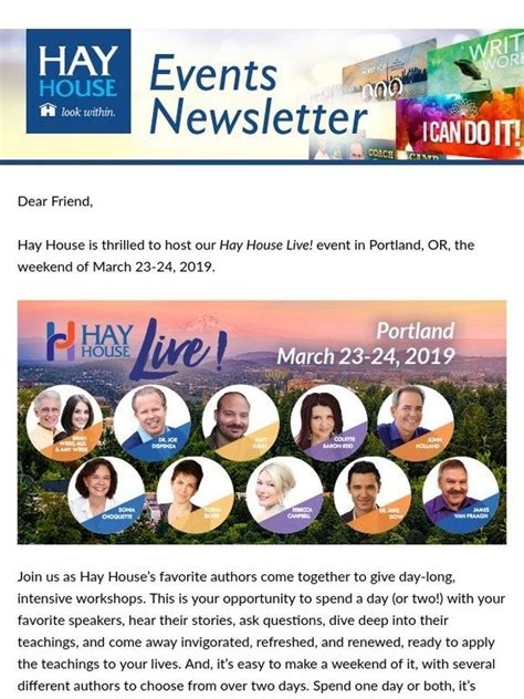 Hay House, Inc.: Hay House Events 2019 - Join us in Portland for Hay House Live! in March | Milled