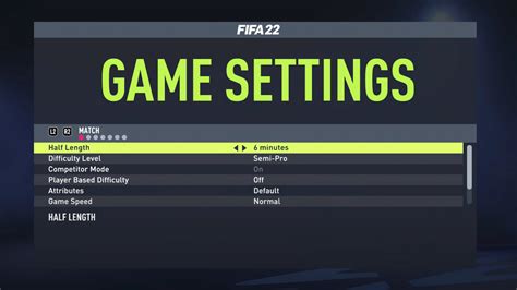 FIFA 22 Game Settings – FIFPlay