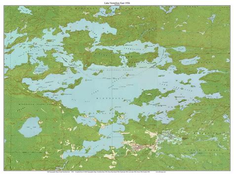 Lake Vermilion East 1956 - Custom USGS Old Topo Map - Minnesota - Lake ...