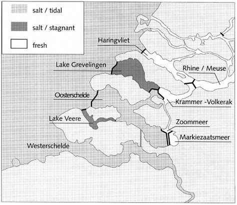 The Delta region with various water systems resulting from the Delta ...