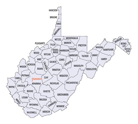 West Virginia Map With Counties – Map Of California Coast Cities