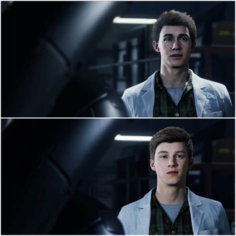 Comparison image of Peter Parker from the original Spider-man PS4 game ...