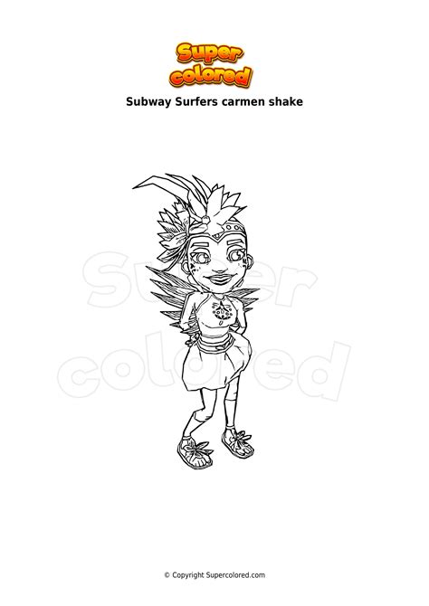 Coloriage Subway Surfers carmen shake - Supercolored.com