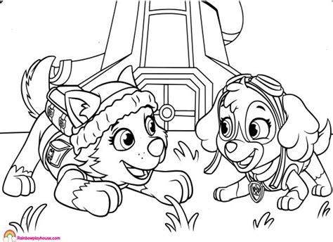 Paw Patrol Skye And Everest Coloring Pages - Coloring Home Pages