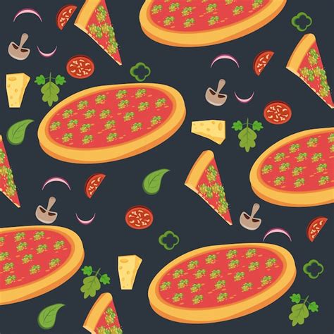 Premium Vector | Pizza background pattern