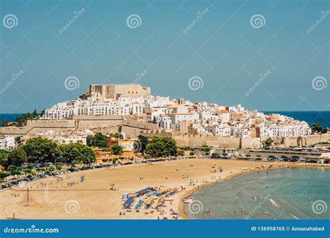 Peniscola castle, top view editorial image. Image of blue - 136958765