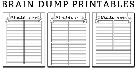 Brain Dump Template - Free Brain Dump Planner Printable