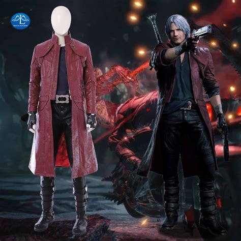 New Game DMC Devil May Cry 5 Costume Dante Cosplay Costume Deluxe ...