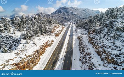 Snowy Mountain Roads and Transportation Stock Photo - Image of high, nizami: 113535398