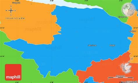 Political Simple Map of Renfrewshire