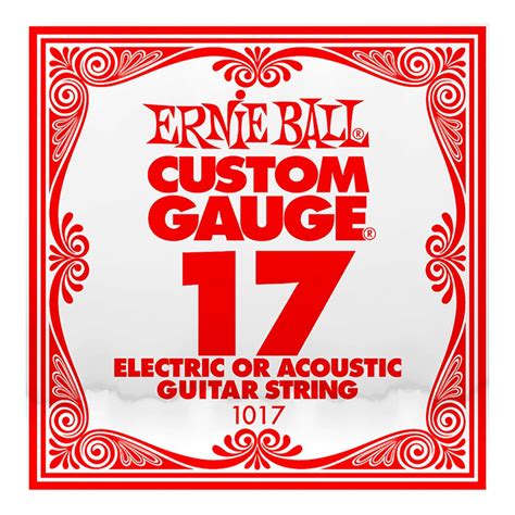 ACOUSTIC & ELECTRIC GUITAR SINGLE STRING ERNIE BALL CUSTOM GAUGE 17 PLAIN STEEL 749699110170 | eBay