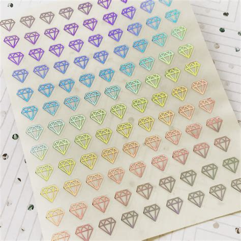 CLEAR Diamond Stickers Holographic Foil Stickers Gem and | Etsy