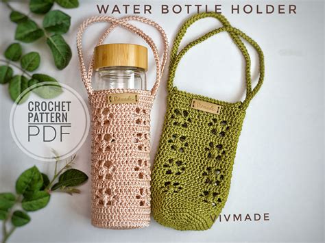 Crochet Fiber Arts Art & Collectibles Handmade Crochet Water Bottle Holder etna.com.pe