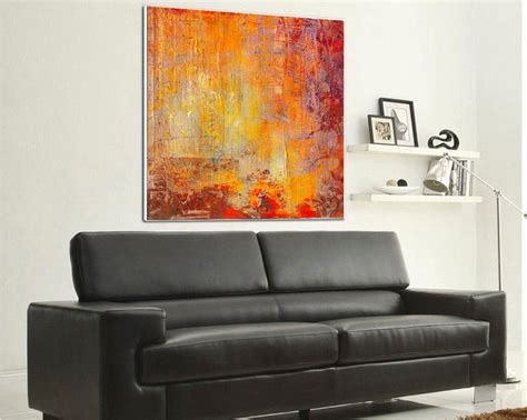 Orange Painting Canvas Fine Art Large Red Modern Painting Oil - Etsy