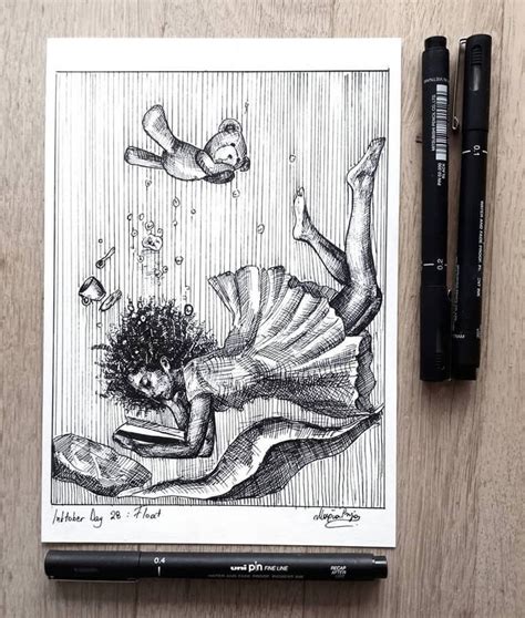 A Mix of Dream and Nightmare Drawings | Nightmares art, Pen illustration, Small canvas art