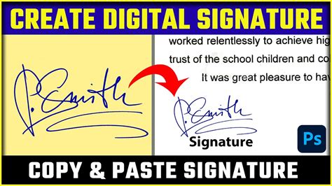 Make Your Signature Digital in Photoshop | how to Create a Digital Signature | Copy Paste ...