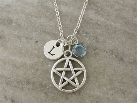 Pentacle Necklace Pentagram Necklace Personalized Initial and ...