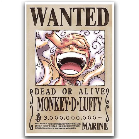 Buy Anime One Piece Wanted s - Latest Luffy Bounty 3 Billion Bailey ...