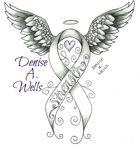 Strength awareness ribbon tattoo design by Denise A. Wells… | Flickr