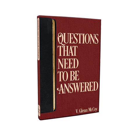 Questions That Need To Be Answered SoftCover Book | WVBS Store