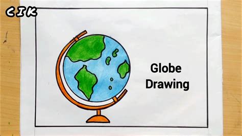 How to Draw a Globe Step by Step Easy I Globe Drawing | World Map ...