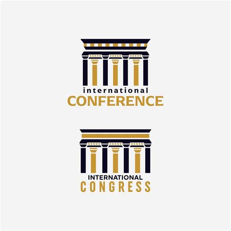 International conference and congress logo vector design template with ...