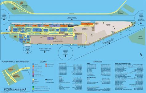 Port of Miami map - Map of port of Miami (Florida - USA)