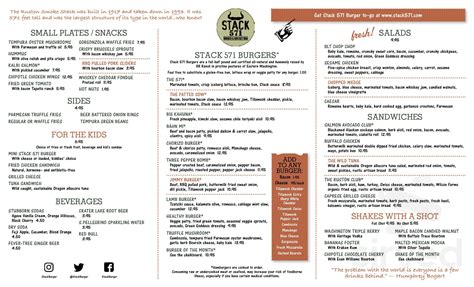 Stack 571 Burger & Whiskey Bar - Vancouver menu in Vancouver, Washington, USA