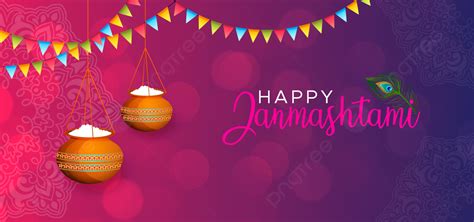 Krishna Janmashtami Celebration Background, Background, Design, Vector ...