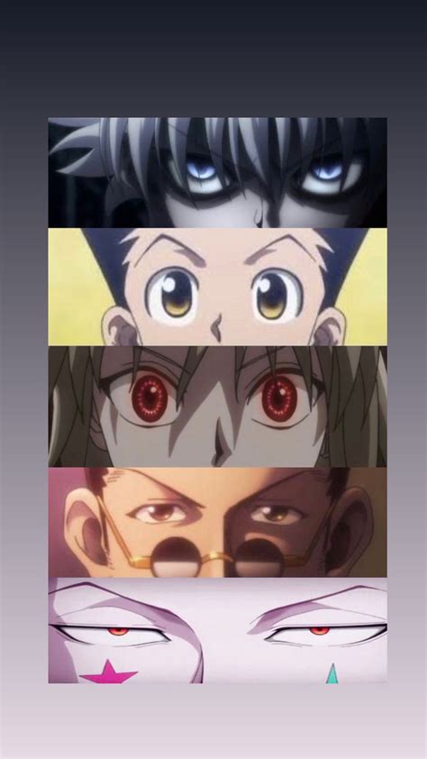 killua, gon, kurapika, leorio and hisoka eyes