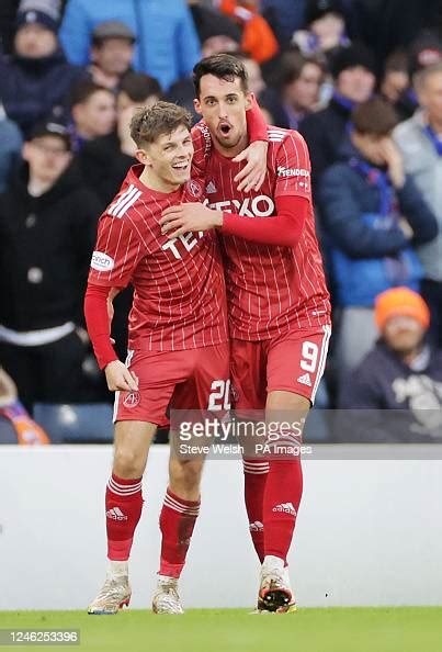 Aberdeens Bojan Miovski celebrates scoring their side's first goal of ...