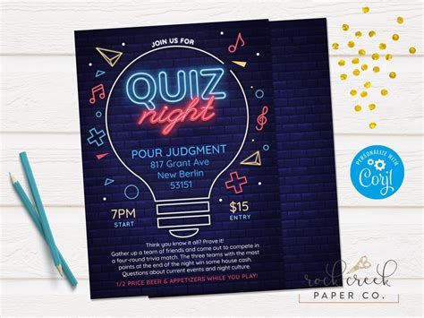 Trivia Night Invitation Quiz Night Invitation Pub Quiz - Etsy