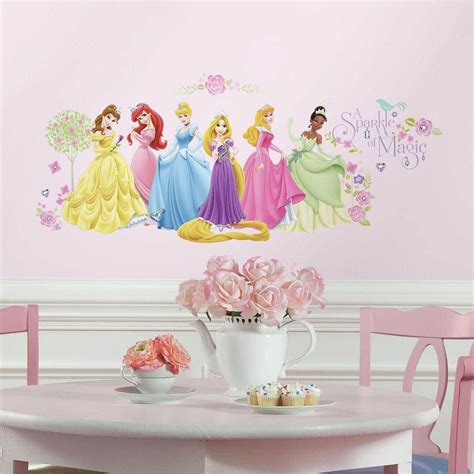 RoomMates 5 in. W x 11.5 in. H Disney Princess - Glow Within Princess 36-Piece Wall Decal ...