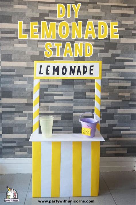 DIY Cardboard Lemonade Stand for Kids - Party with Unicorns