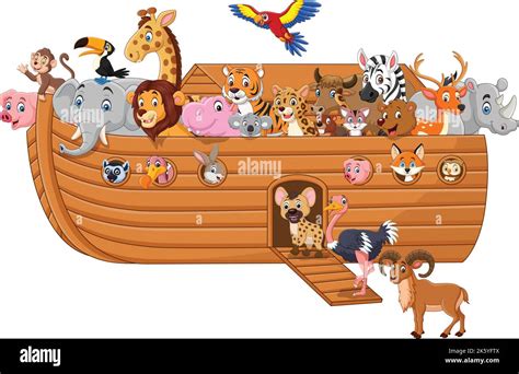 Cartoon noah ark with animals Stock Vector Image & Art - Alamy