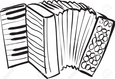 Accordion Coloring Clipart Step Illustration Royalty Template Toonaday ...