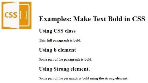 HTML: 3 Ways to Make Text Bold in CSS | Vinish Kapoor's Blog | Css examples, Coding tutorials, Css