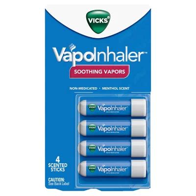 Vicks VapoInhaler Non-Medicated Portable Nasal Inhaler, Menthol 4 pk ...