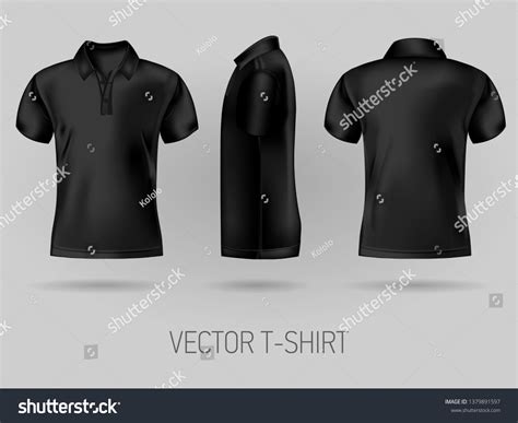 Black Short Sleeve Polo Shirt Design Stock Vector (Royalty Free ...