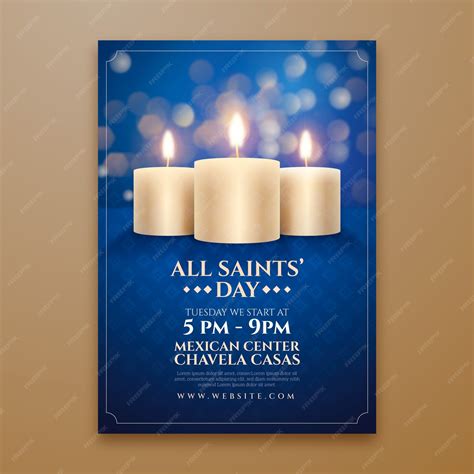 Free Vector | Realistic all saints' day vertical poster template