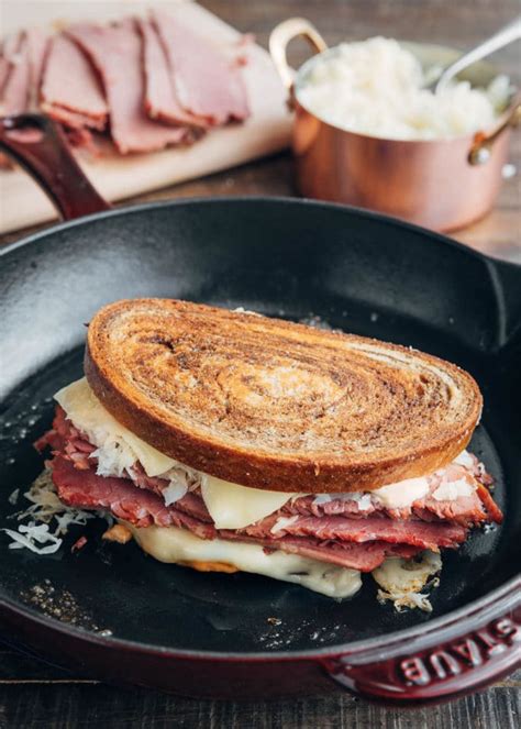 Reuben Sandwich Recipe on Marble Rye - Striped Spatula