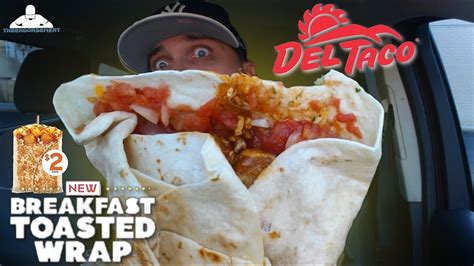 Del Taco® Breakfast Toasted Wrap Review! ☀️🌮🌯 | Bacon 🥓 - YouTube