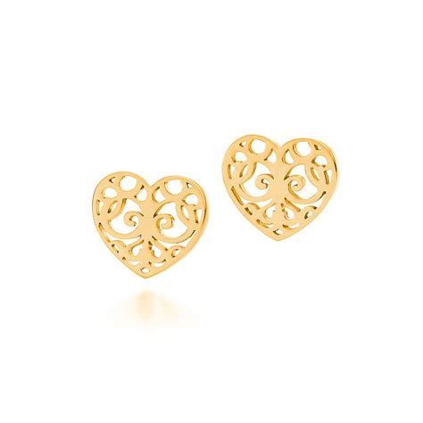 Tiffany Enchant® heart earrings in 18k gold. | Tiffany & Co.