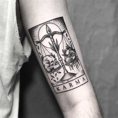 Karma tarot card by Lozzy Bones - Tattoogrid.net