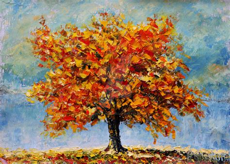 Autumn landscape palette knife painting available by wwwrybakowcom on DeviantArt