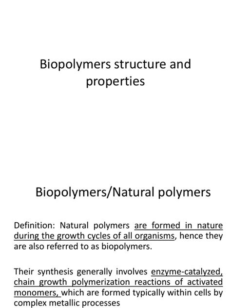 Biopolymers structure and properties.pptx | Collagen | Biopolymer