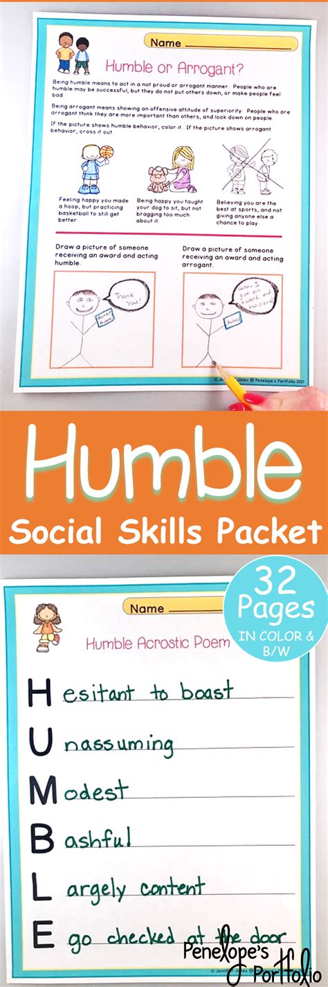 HUMBLE Lessons and Activities - Character Education, (SEL) | Character education, Social skills ...