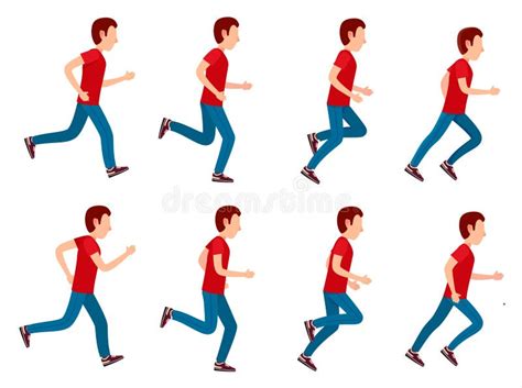 Running Man Animation Sprite Set. 8 Frame Loop. Stock Vector - Illustration of collection ...